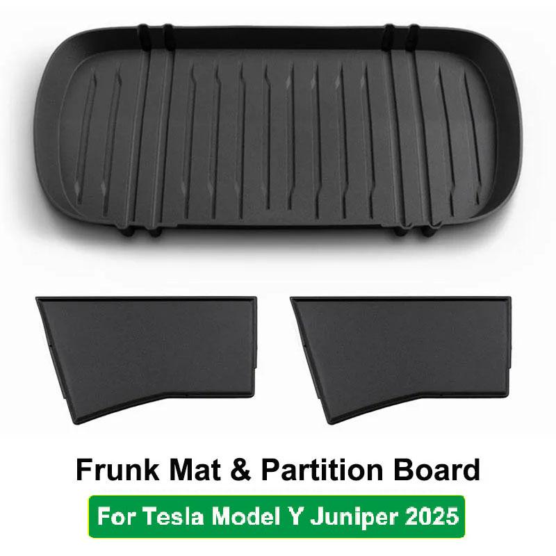 for Tesla New Model Y Juniper 2025 Launch 2026 Front Trunk Mat Partition Board TPE Frunk Protector Cushion Organizer Storage Box