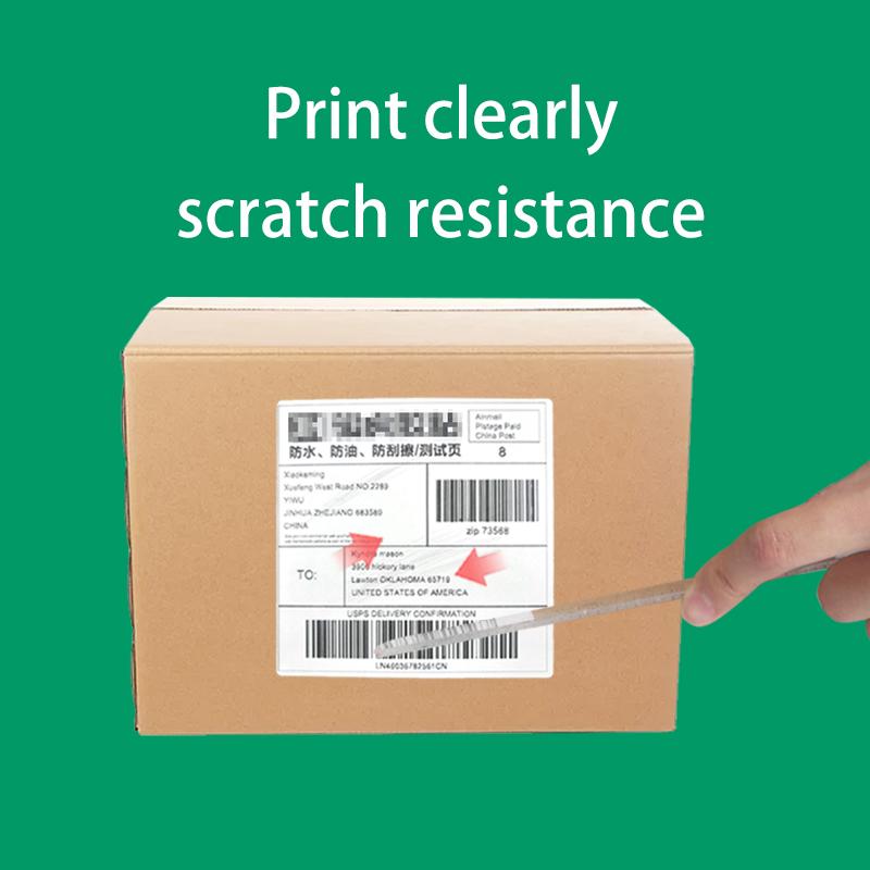 4x6 Inch Adhesive Sticker Waterproof Paper Shipping Labels Fanfold Thermal Printer Supermarket Use 500 Labels Per Stack