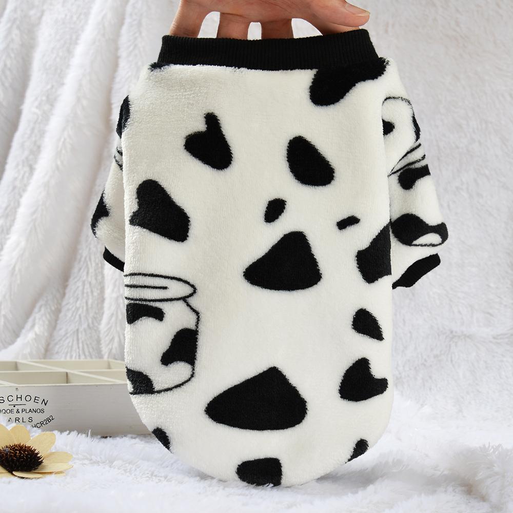 Теплая флисовая одежда для домашних животных, милое пальто с принтом, рубашка-рубашка для маленьких и средних собак, кошек, Тедди, зимний наряд для французского бульдога, чихуахуа