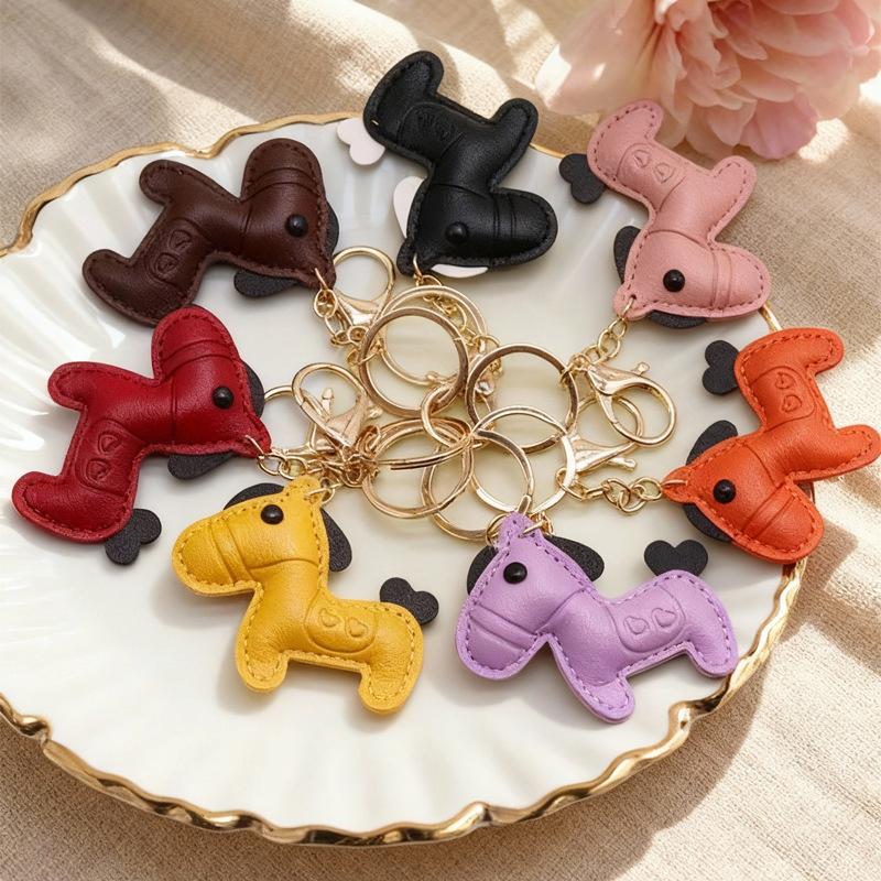 Милый мультяшный брелок из кожи с пони, кавайные шармы, лошади, подвеска для рюкзака, сумки, украшения, аксессуары