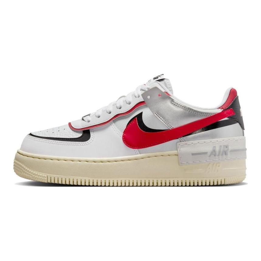 Nike Женские кроссовки Air Force 1 Low Shadow Белый/Серебристый/Красный для зала FN6335-100