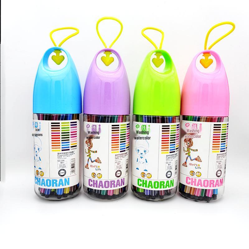 Креативный набор моющихся акварельных маркеров с рисунками: 12/24/36 Цветов для Детского Творчества и Рисования