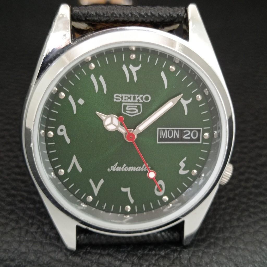 ВИНТАЖНЫЕ ОТРЕМОНТИРОВАННЫЕ МУЖСКИЕ АВТОМАТИЧЕСКИЕ ЧАСЫ SEIKO 5 ЯПОНИЯ ЗЕЛЕНЫЙ ЦИФЕРБЛАТ a446709-1
