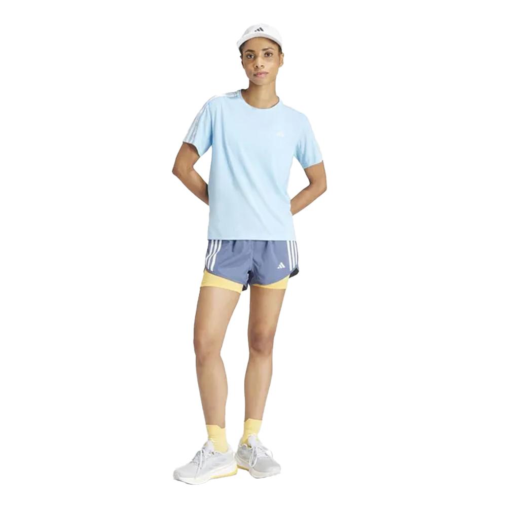 Adidas Женская/Дамская футболка Own The Run в полоску