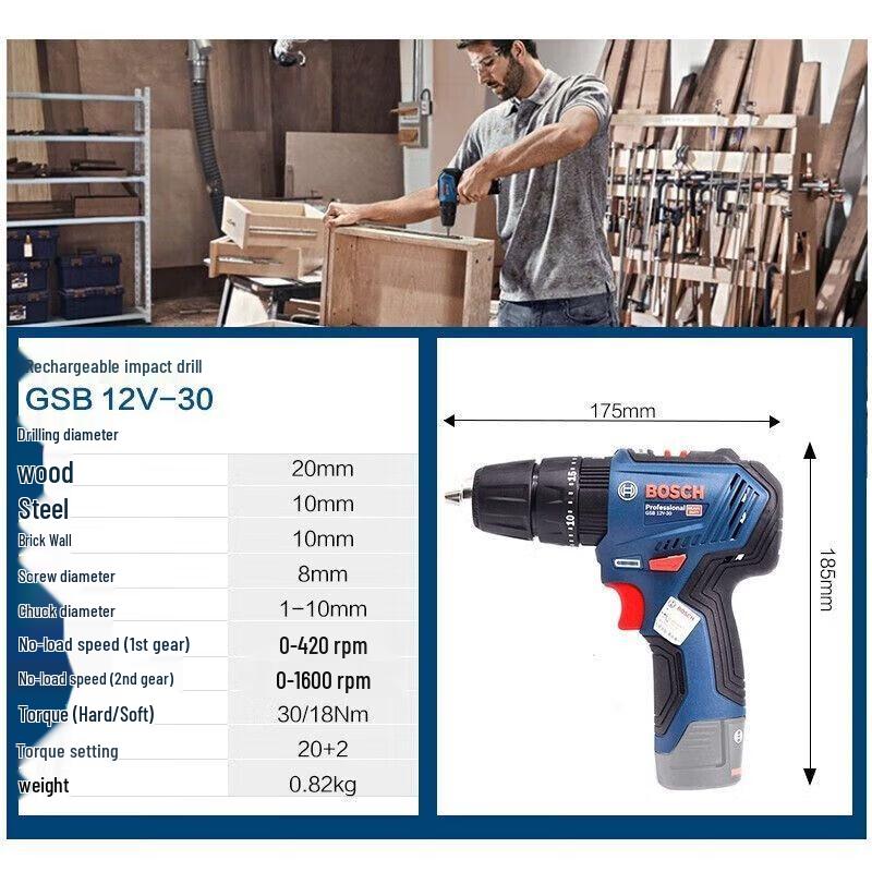 BOSCH GSB12V-30 Industrial Grade Brushless Cordless Impact Drill/Screwdriver CN plug (adapter included)