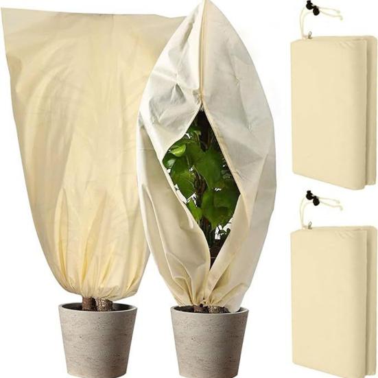 Plant Freeze Protection Cover Frost Blanket with Zipper Drawstring Plant Winter Protection Cover for Outdoor Shrub Bush Fruit Tree
