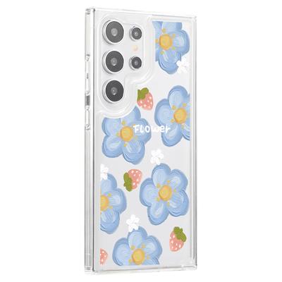 Чехол для Samsung Galaxy S24 Ultra, прозрачный ТПУ, защита с подушками безопасности, цветочный узор, чехол для телефона
