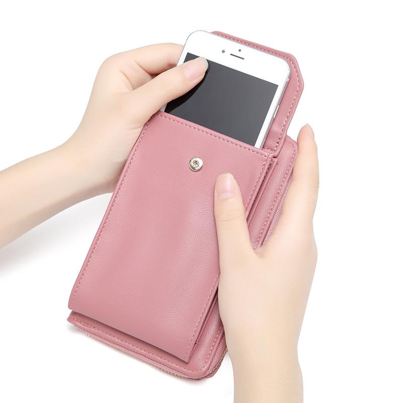 Women's Wallet Korean Version of The Double-layer Mobile Phone Bag Multi-card Slot Fashion Zipper Shoulder Bag