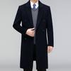Двусторонняя повседневная ветровка из кашемира для мужчин средней длины на осень и зиму для пап среднего возраста шерстяное пальто с воротником из костюмной ткани
