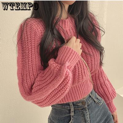 Свитер с рукавами-пузырями для женщин, осенне-зимняя мода, свободный пуловер для женщин