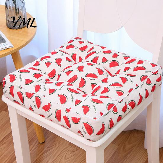 Comfortable Floor Pillow for Tatami Modern Stylish Chair Cushion, Ultra Soft Square Geometric or High-elastic PP Cotton Office Pad Plant Prints,