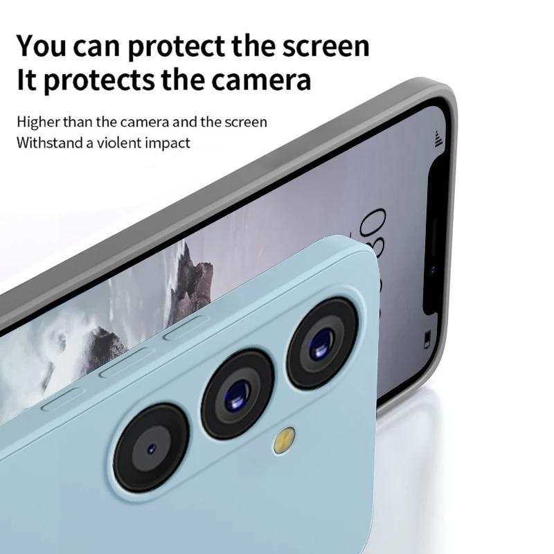 Galaxy S24 S23 Ultra S22 S25 Liquid Silicon Phone Case For Samsung Galaxy S24 Plus S23 S22 Ultra A54 A55 Soft Shockproof Cover