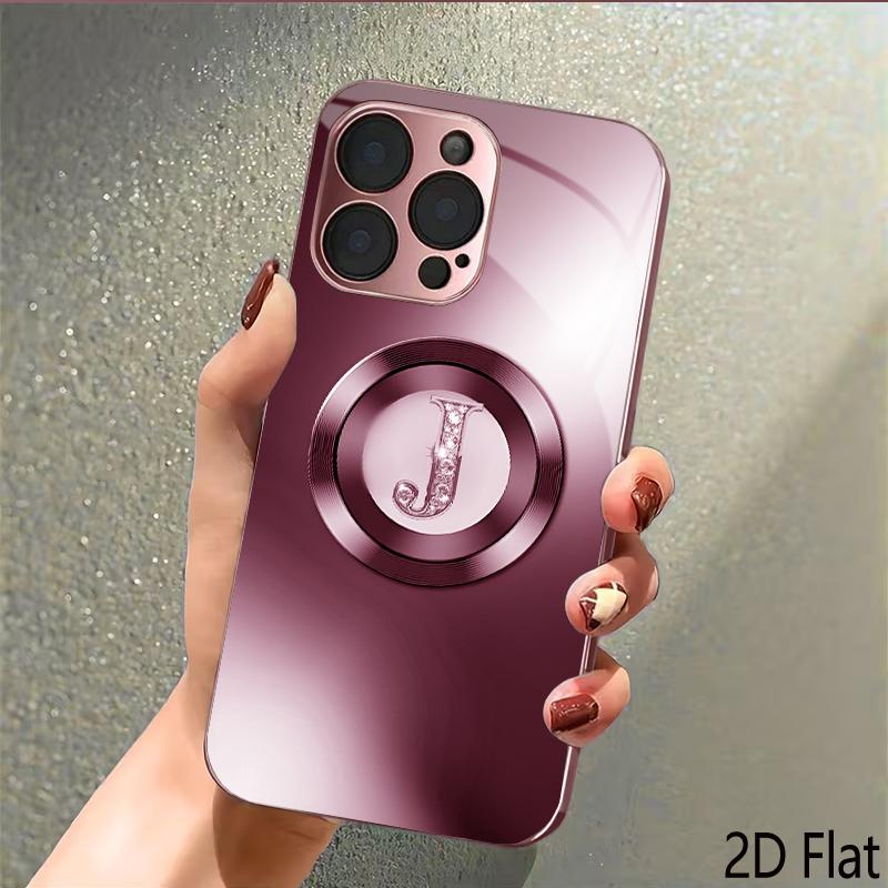 LdJRing 2DПлоская Для iPhone17 18 16 15 14 13 12 11 Pro Max XS XR 8 7Plus Чехол для телефона Ударопрочный Защитная задняя крышка