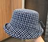 Women's Plaid Bowknot Sunshade Fisherman Hat Spring Summer Outdoor Versatile Foldable Bucket Hat for Sunshine Protection