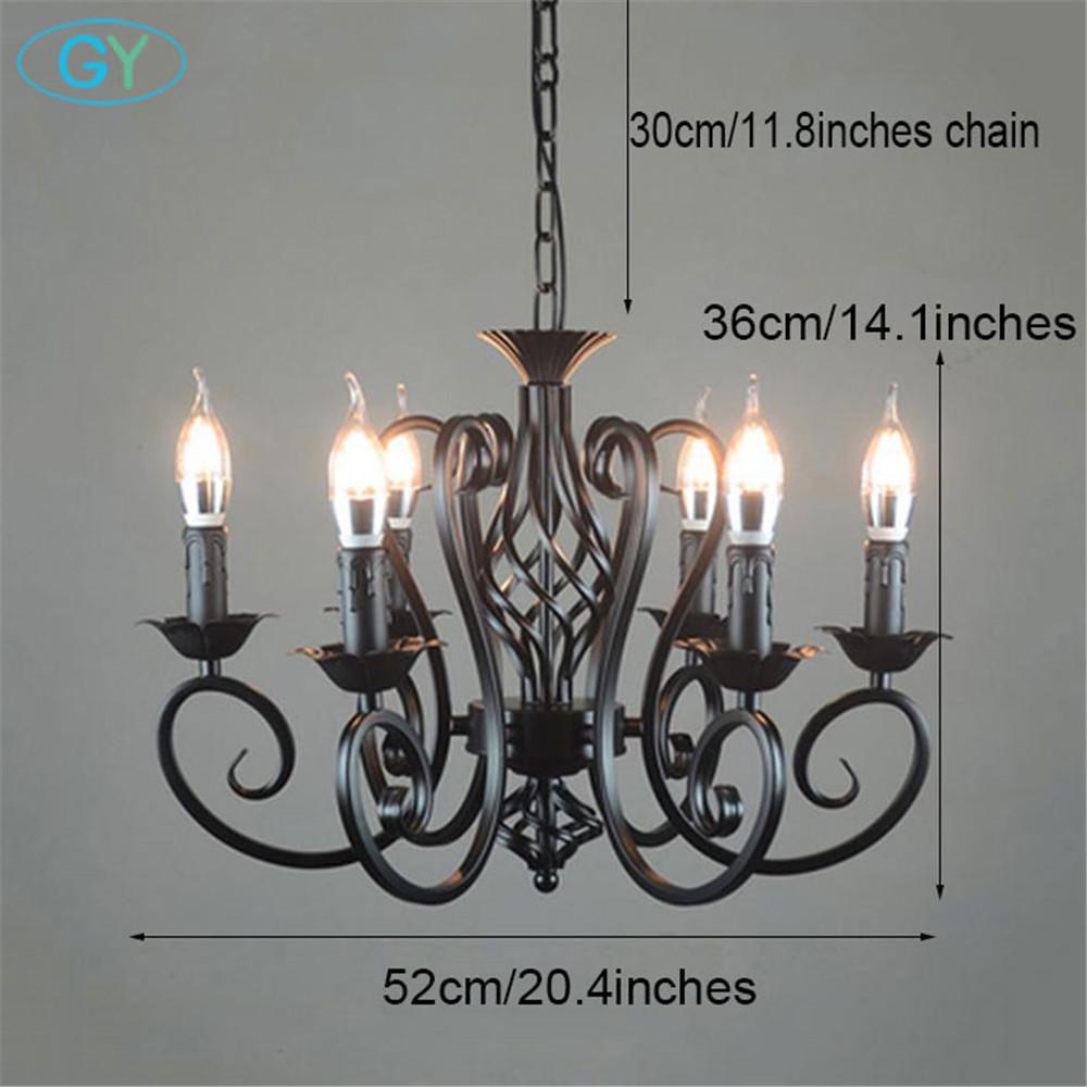 Промышленная люстра из кованого железа на 3, 5, 6 ламп, винтажный подсвечник, ретро, черно-белый подвесной светильник, оптовая продажа