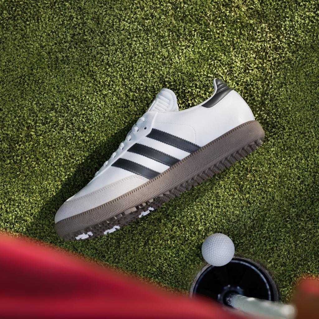 JH6149 adidas Samba Golf Полнозернистая кожа Облачно-белый Основной черный Резиновая подошва (Мужской)