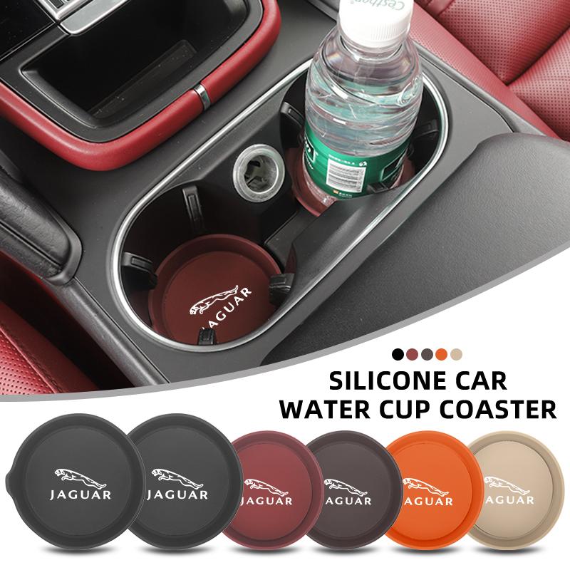 Car Silicone Coaster Water Cup Mat Console Drink Pad Accessories For Jaguar XF XJ XFR XKR S-Type F-Type X-Type F-Pace I-Pace E-P HH44