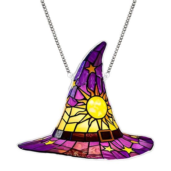 Хэллоуин Ведьма Шляпа Подвесное Украшение Витраж 2D Плоский Акрил