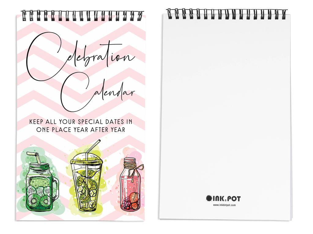 Inkdotpot Summer Bliss Perpetual Calendar, Important Dates To Remember- 6x9 Monthly and Daily  Journal for Special Days