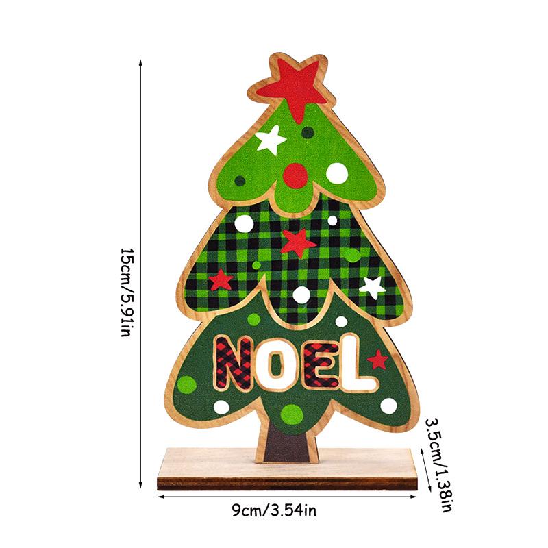 Christmas Wooden Ornaments Santa Claus Snowman Xmas Tree Desktop Signs 2025 New Year Party DIY Decoration For Home Navidad Gifts