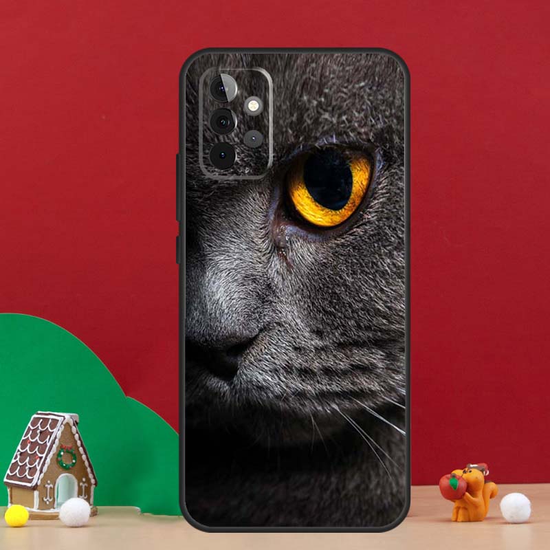 Красивый серый британский короткошерстный кот Чехол для Samsung Galaxy A17 A06 A16 A56 A36 A54 A34 A14 A52 A32 A13 A23 A33 A53 A15 A35 A55