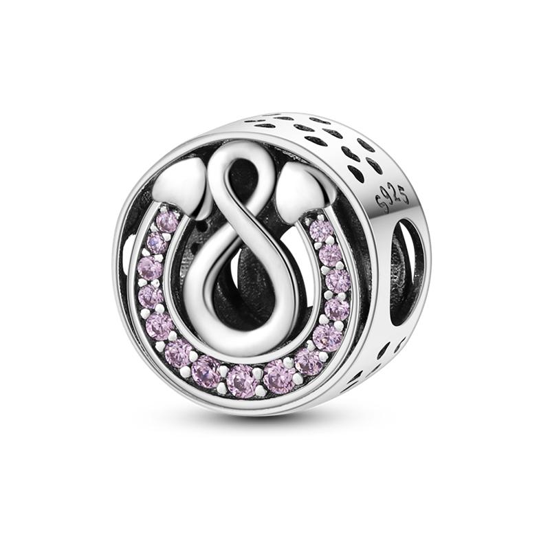 Lucky Four Leaf Shamrock Deamcatcher Horseshoe Dangle Charm Bead Charms fit Bracelets Necklaces copper Authentic Women Jewellery Making