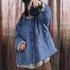 Johnature Женские винтажные парки с круглым вырезом и длинным рукавом, однотонные весенние пальто на пуговицах, хлопковые парки в китайском стиле