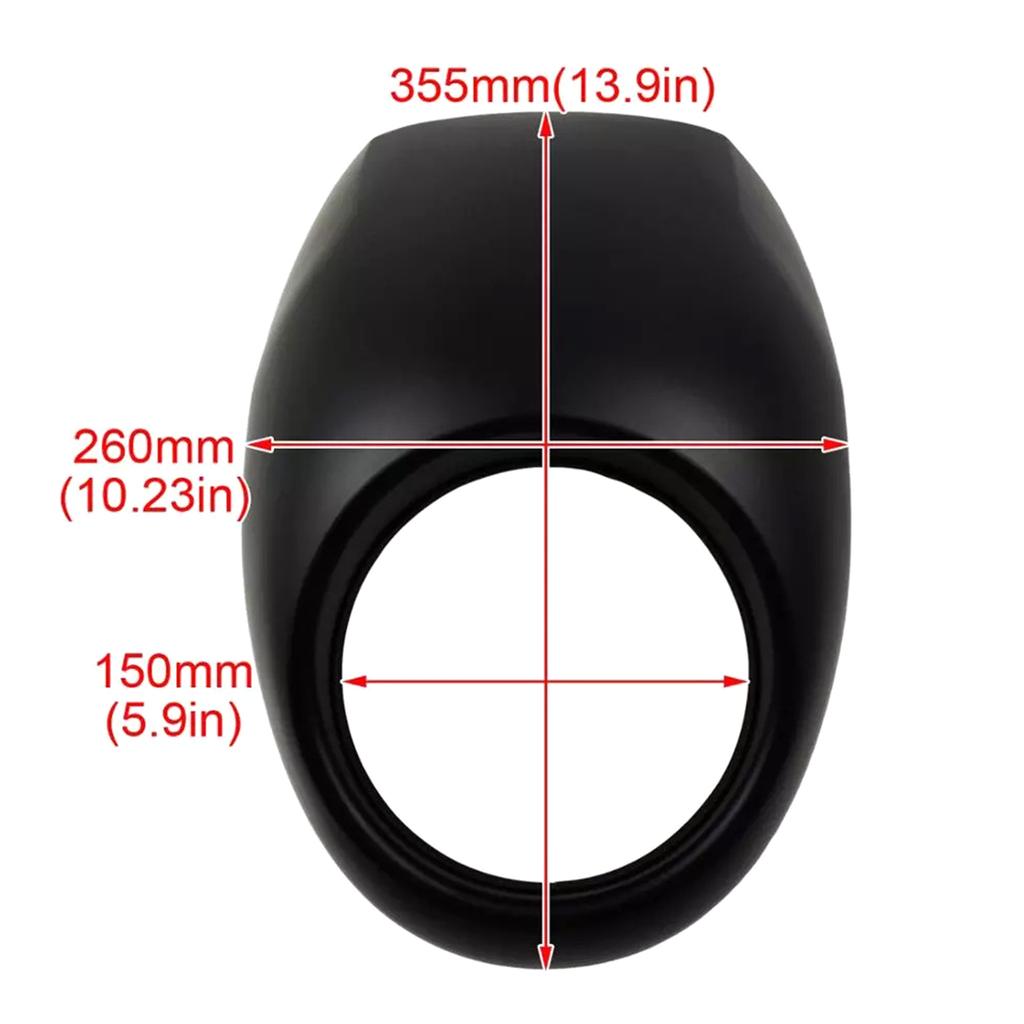 Черный обтекатель ветрового стекла 5,9" Метка отверстия фары для 883 XL 1200