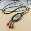 Boho Handmade Party Ethnic Jewelry Mala Wood Bead Buddhist Nepal Necklace Ethnic Pendant