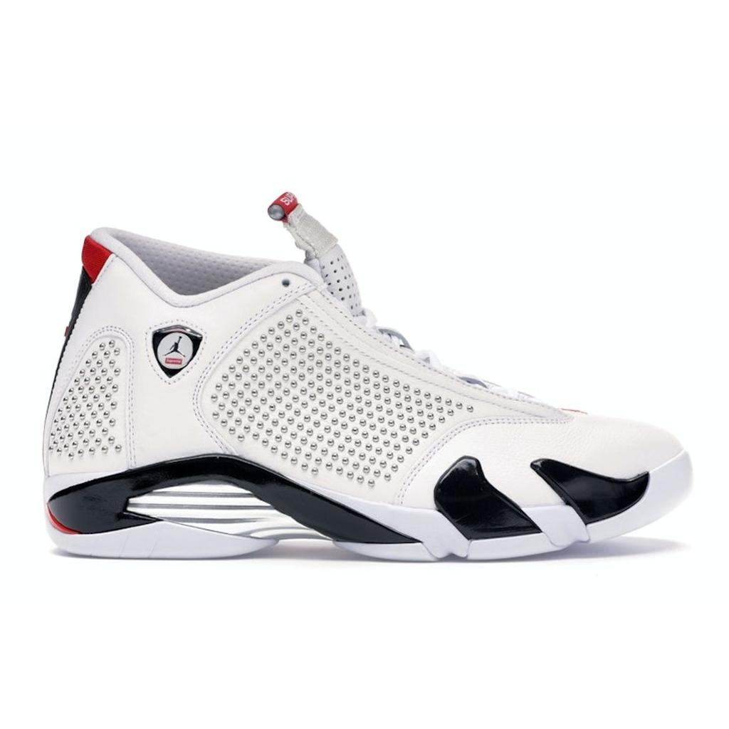 Supreme X Air Jordan 14 Retro White Men Sneakers University-Red Black BV7630-106