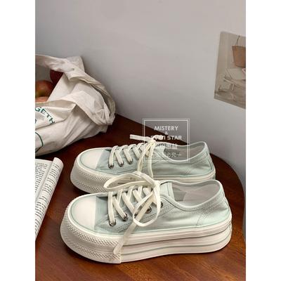 Летние новые парусиновые туфли с круглым носком, толстой подошвой и тонким верхом, женские дышащие кеды 821