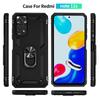 For Xiaomi Redmi Note 11 11S 2022 Case Magnetic Metal Ring Holder Bumper Armor Cases For Redmi Note11 Pro 11E Pro 5G Back Cover
