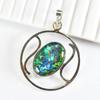 Natural Opal Pendant Multicolor Oval Cut 42 ct 925 Sterling Silver October Birthday Birthstone
