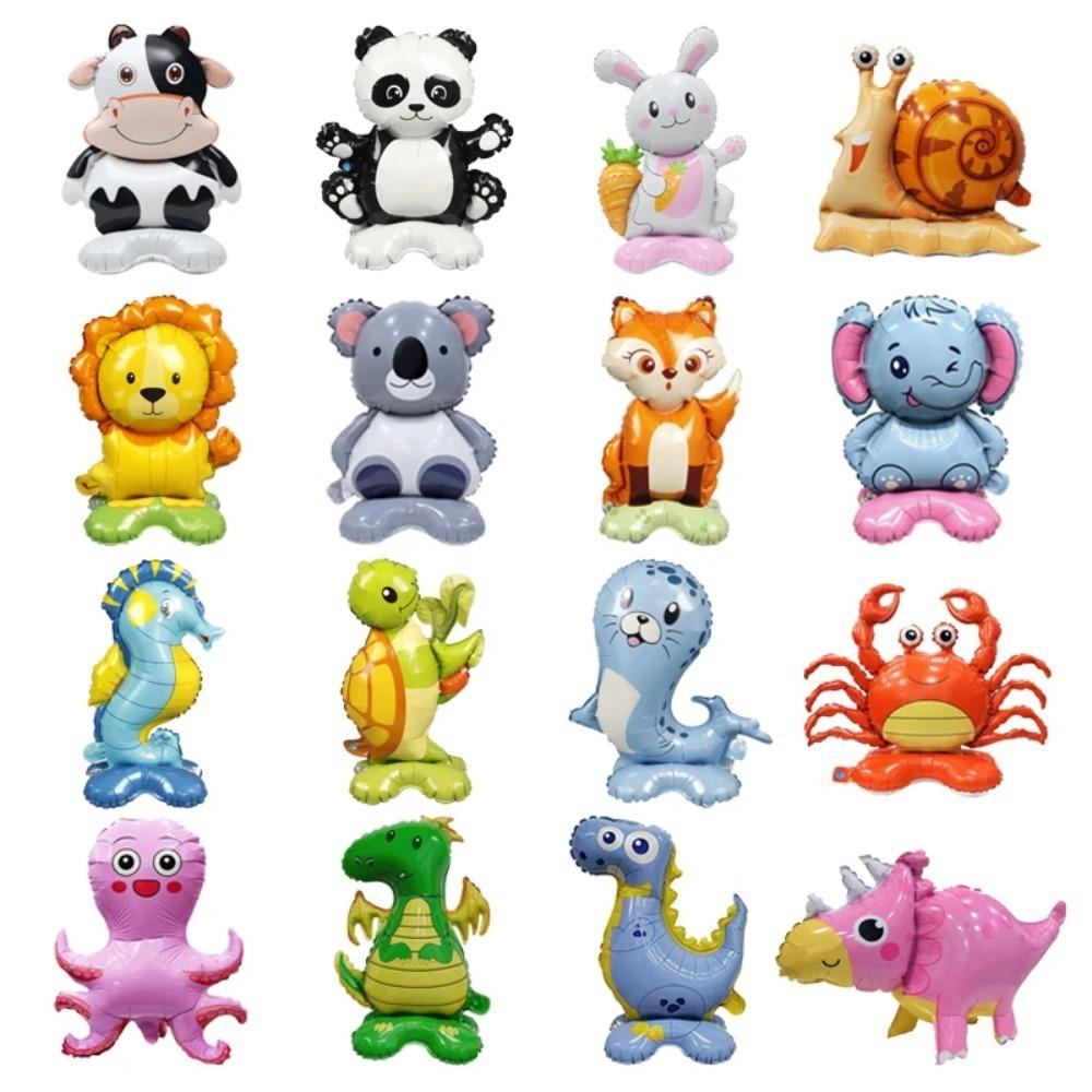 Мультяшные животные фольгированные шары 3D джунгли дикие животные принадлежности для вечеринки праздничное торжество