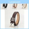 Womens Classic Faux Leather Belt With Square Pin Buckle Stylish Accessory For Casual And Work Looks