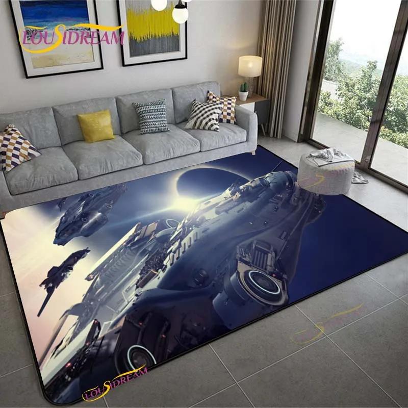 3D Ковер Космическая Станция для Гостиной Спальни Стола Кинотеатра Кухонный Дверной Детский Нескользящий Коврик для Пола Альфомбра Подарок на День рождения