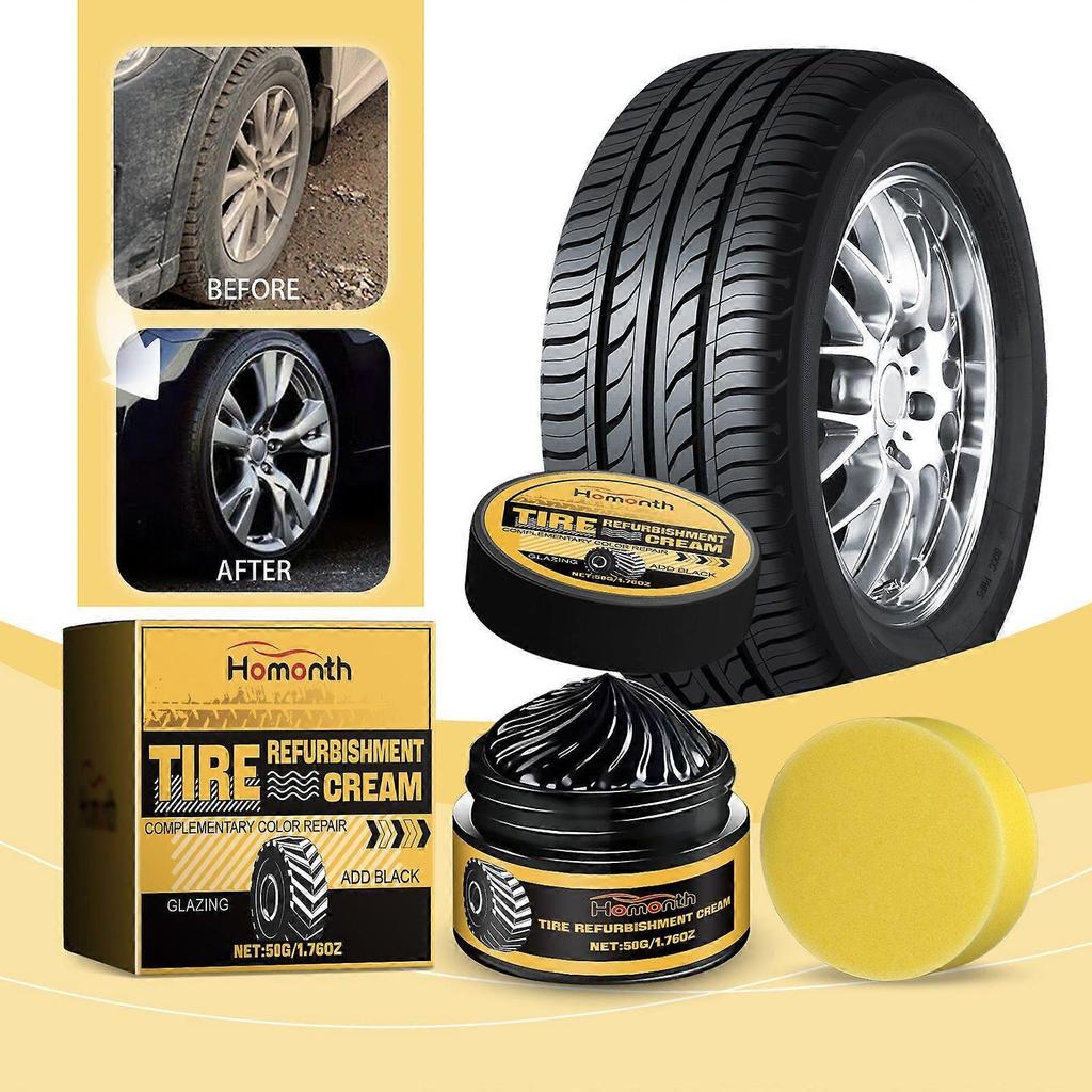Car tire retreading paste tire cleaning, rust removal, polishing, brightening, waterproof and anti-fouling wheel retreading paste 50G + sponge