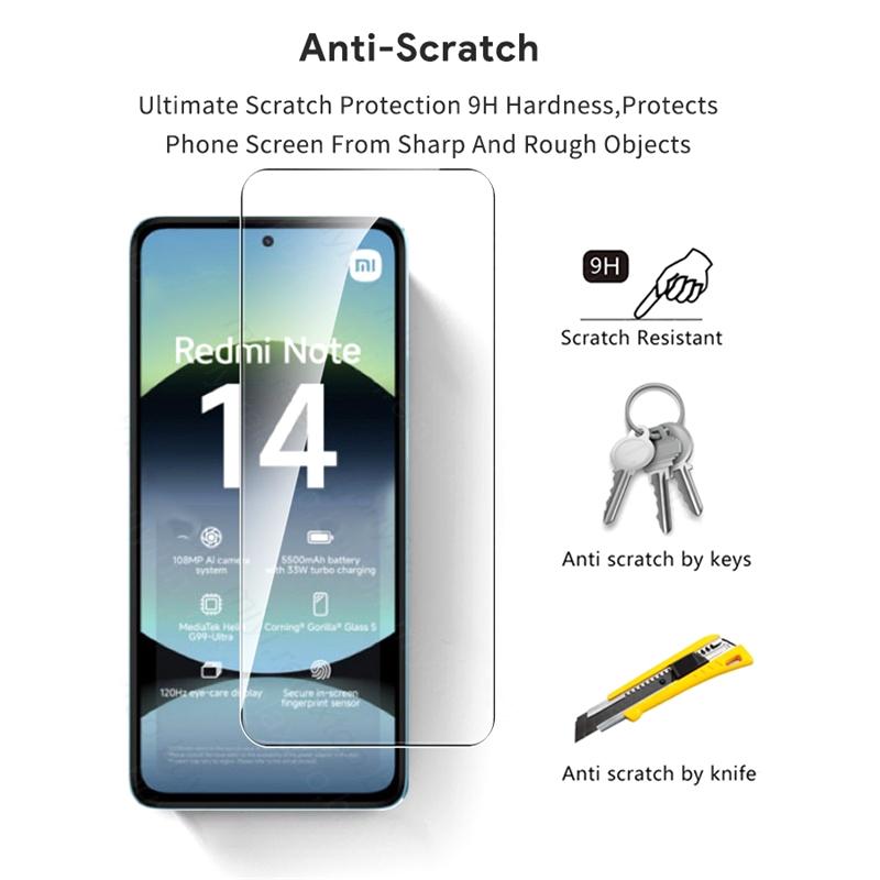 [3+3] 6 шт. HD прозрачное закаленное защитное стекло для экрана + стеклянная пленка для объектива камеры для Xiaomi Redmi Note 14 4G Note 14 5G 14C POCO C75 Note14 5G 6IN1 стекло