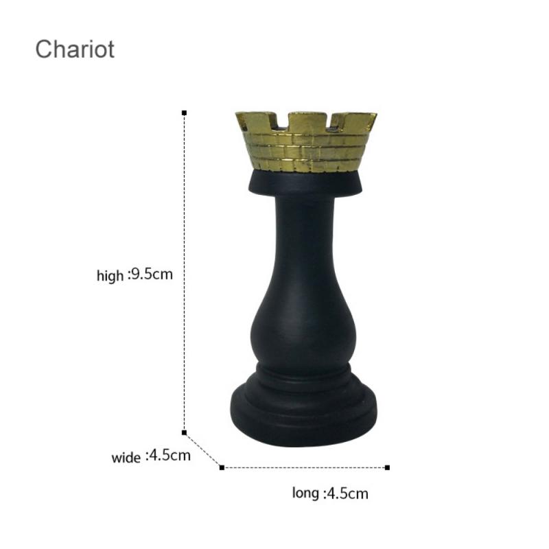 Креативная черно-белая статуя, шахматный декор, ретро смола, шахматные фигурки, статуя, украшение для офиса, дома, подарки, шахматное украшение