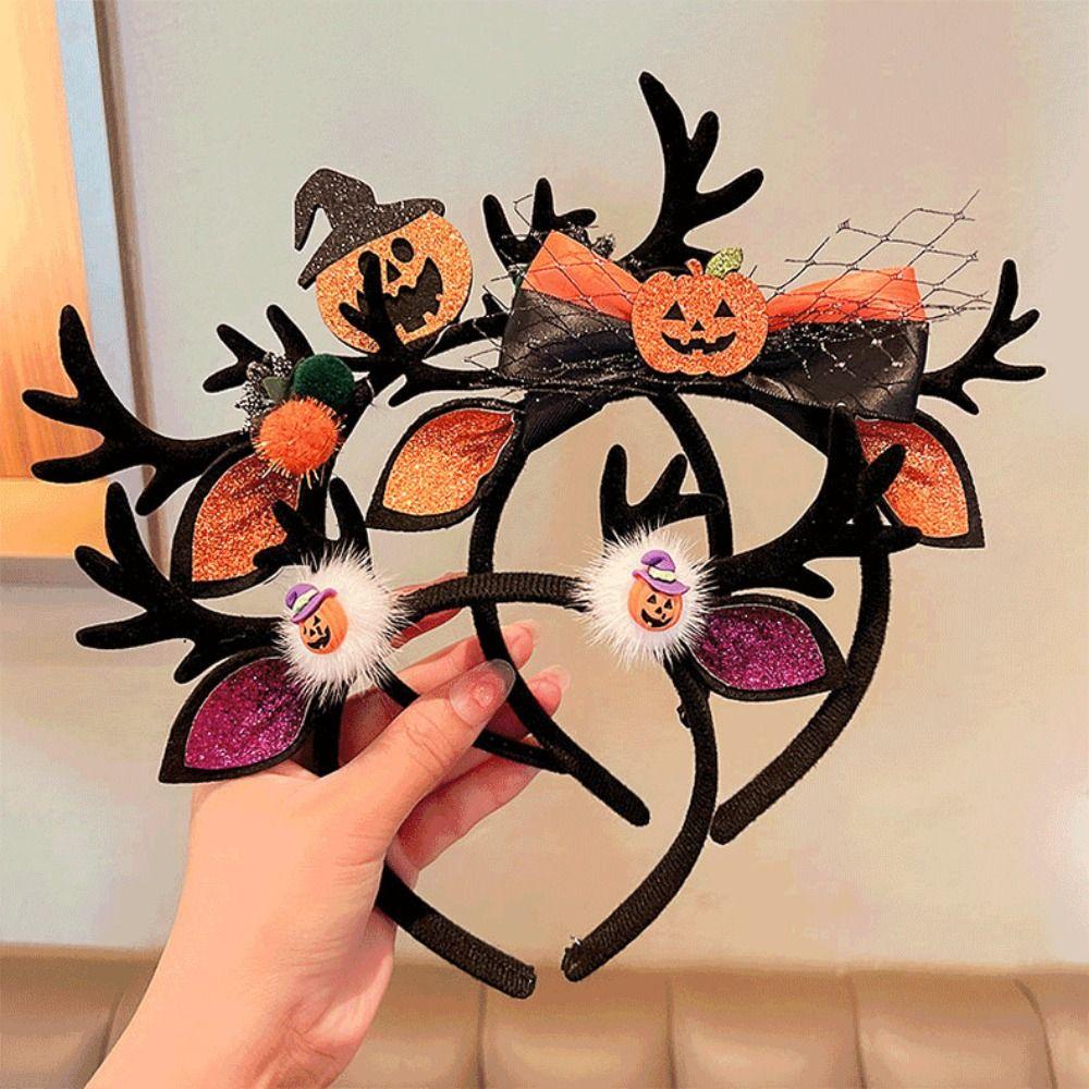 Плюшевый мяч летучая мышь бант призрак олень рога женские обручи для волос Хэллоуин повязки на голову корейский стиль повязки для волос