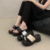 Spice Girl Thick-bottomed Toe Slippers 2025 Summer New Small Height Increase Fashionable Versatile Foreign Trade Cool Slippers Outer Wear