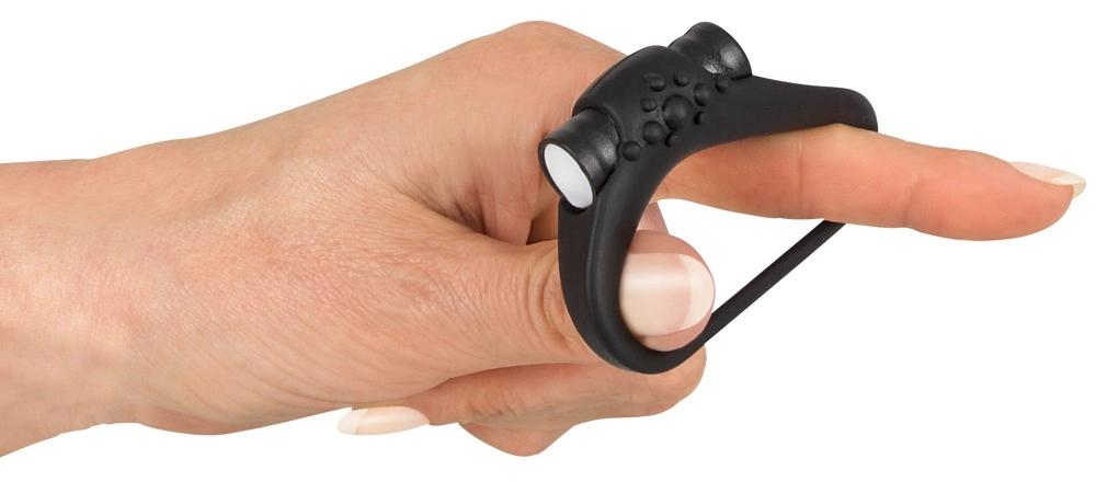Sweet Smile - Black Penis Ring with Vibro-Bullet
