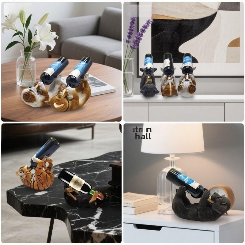 Resin Animal Wine Holder Figurine for Tabletop