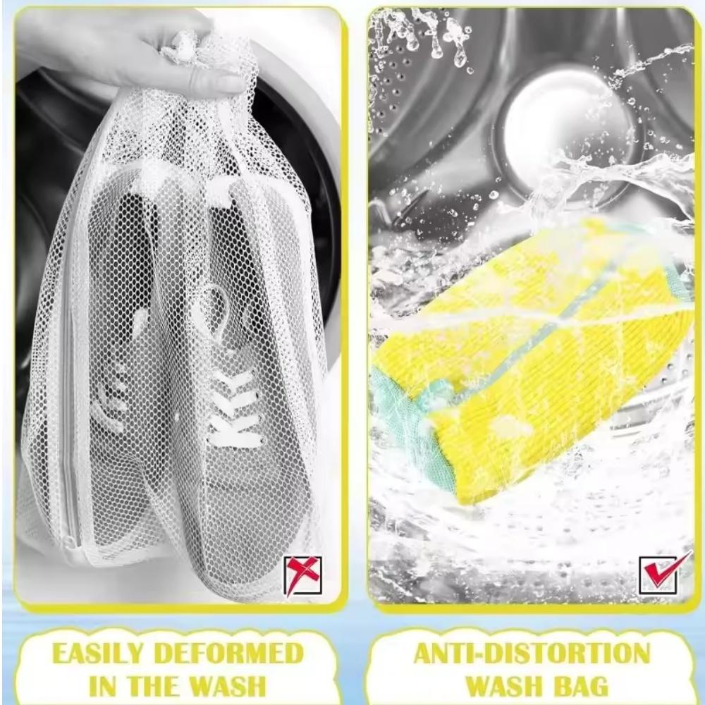 1/2/4PCS Shoe Washing Machine Bag with Liquid Shoe Brush Set Durable Laundry Shoe Bag and Soft Bristle Clean Brush for All Shoes