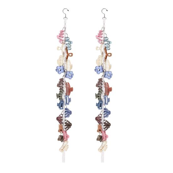 Бохо Органайзер для заколок для волос Плетеный Вертикальный Держатель для крабов для волос с 20 металлическими