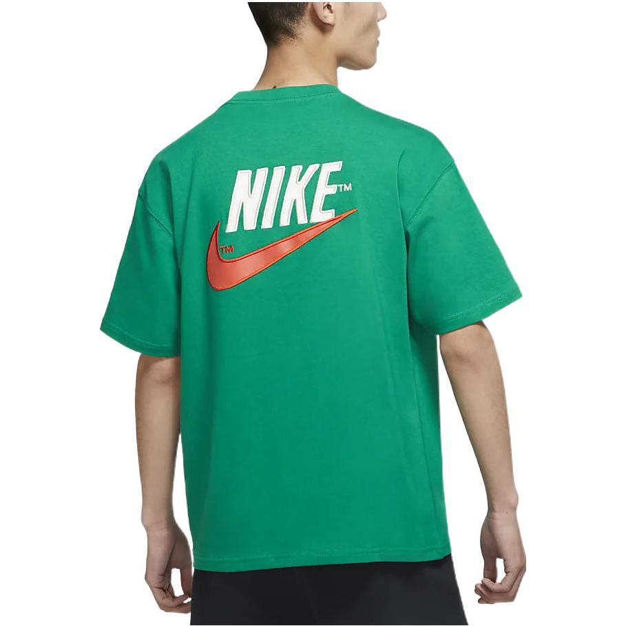 Nike Спортивная повседневная футболка с круглым вырезом и коротким рукавом с логотипом, мужские топы, павлино-зеленый DM6426-365