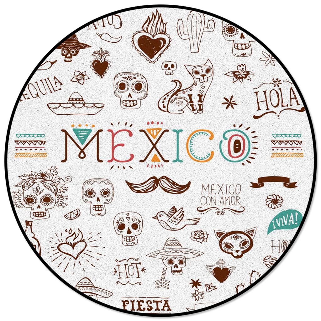 Черный Ведьма Череп Луна Гадание Печати Круглый Ковер Гостиная Спальня Нескользящий Напольный Коврик Современный Домашний Декор Круглый Ковер