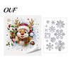 Merry Christmas Room Ornaments 2Pcs Stained Glass Style Window Clings, Double?Sided Printed Xmas Static Cheerful Atmosphere Decals Decals,
