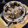 Watch Men's Fashion Casual Classic Popular Mesh Belt Hollow Out Rhinestone Mechanical Watch