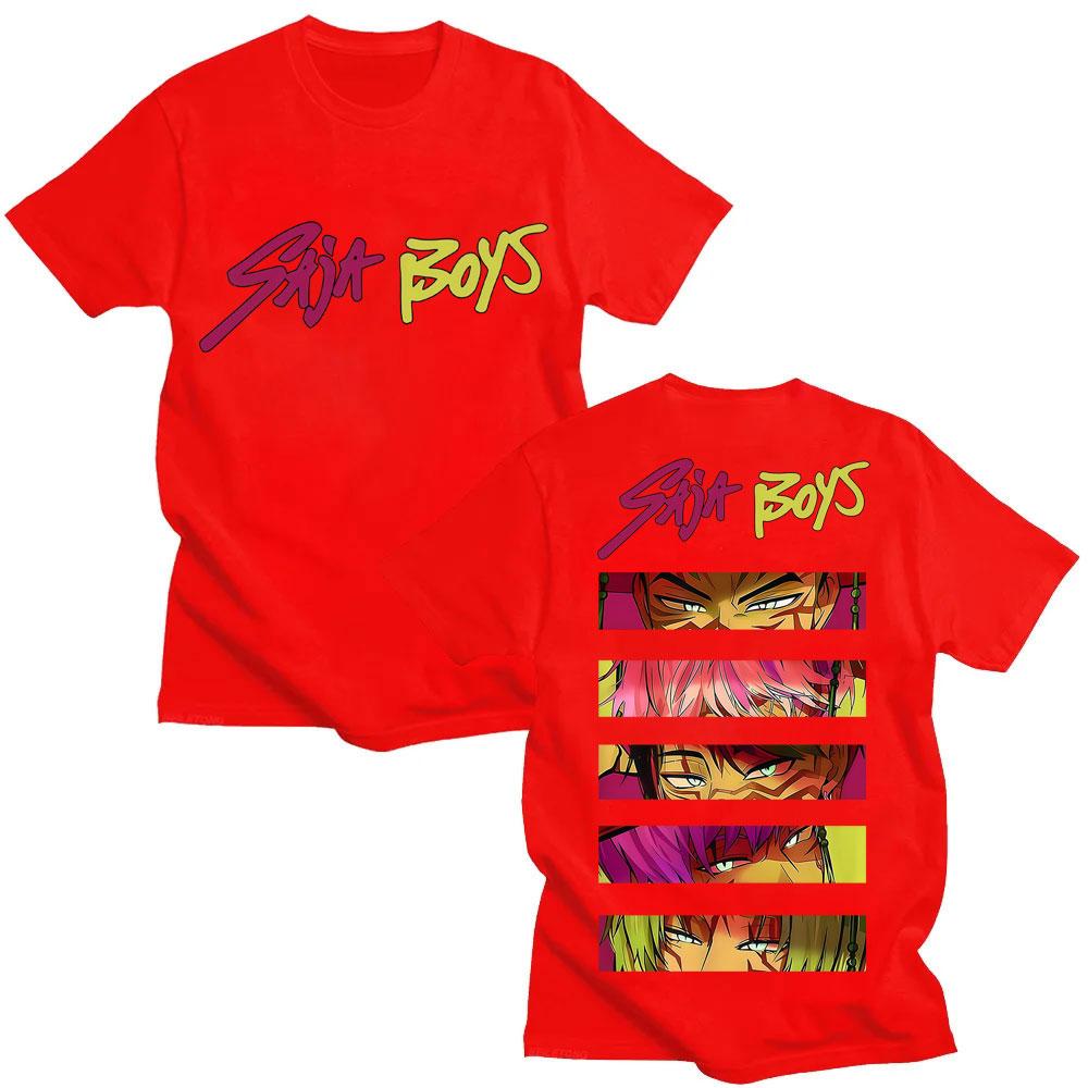 Аниме K-pop Охотники на демонов Саджа Футболка Винтажная мода Футболки манга Мужские Женские Оверсайз Уютные Хлопковые Футболки Уличная одежда
